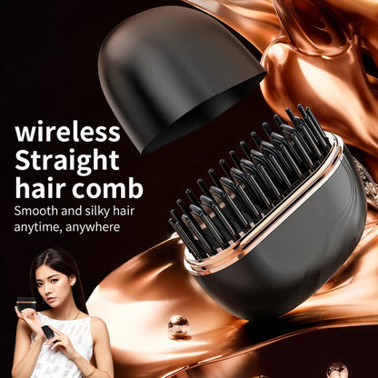 ✨ Brosse Lissante Sans Fil – Cheveux Lisses en 5 Minutes 🔥