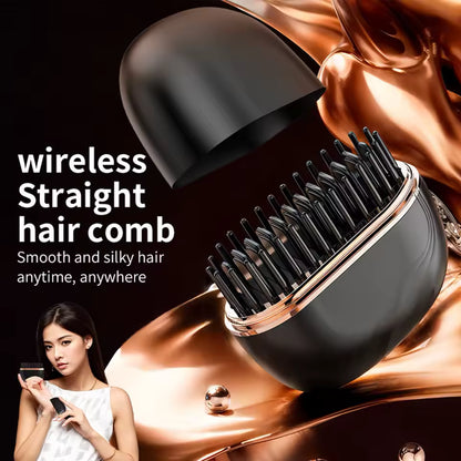 ✨ Brosse Lissante Sans Fil – Cheveux Lisses en 5 Minutes 🔥